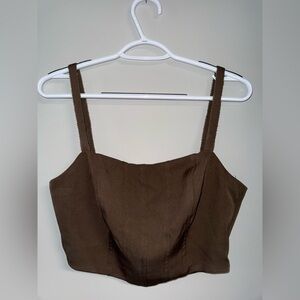 Lizard Thicket Brown Crop Top